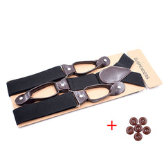 Vintage Suspenders For Men 1 38inch Wide Y back PU Leather Trimmed