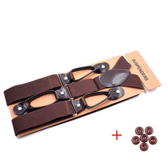 Vintage Suspenders For Men 1 38inch Wide Y back PU Leather Trimmed