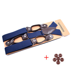 Vintage Suspenders For Men 1 38inch Wide Y back PU Leather Trimmed