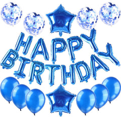 25pcs Silvery Happy Birthday Balloon Set