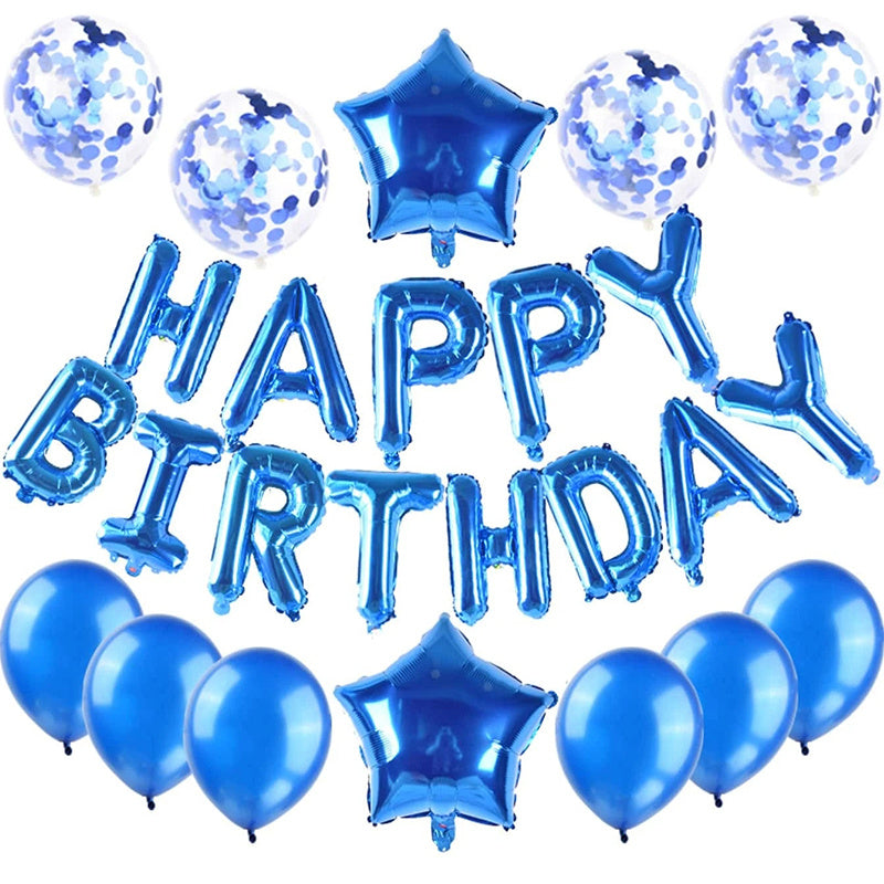25pcs Silvery Happy Birthday Balloon Set