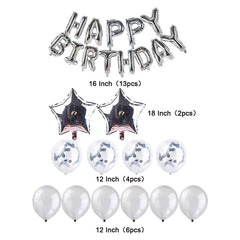 25pcs Silvery Happy Birthday Balloon Set