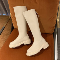 Knee High Chelsea Boots Women Flats Platform Casual Shoes