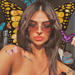 Butterfly Gradient Sunglasses Metal Temple UV400
