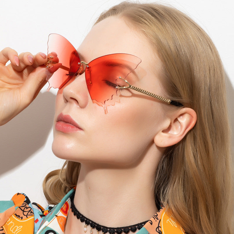 Butterfly Gradient Sunglasses Metal Temple UV400
