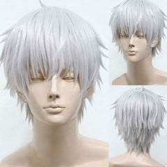 Cosplay Short Wig Silver Fluffy Hair Harajuku Style