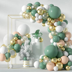 117pcs Green Golden Party Balloons Wedding Bachelorette Decorations