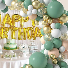 117pcs Green Golden Party Balloons Wedding Bachelorette Decorations