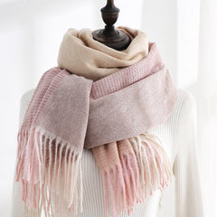Women's Thermal Shawl with Tassel Faux Cashmere Scarf