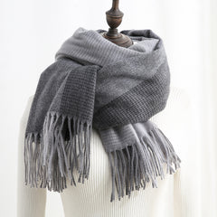 Women's Thermal Shawl with Tassel Faux Cashmere Scarf