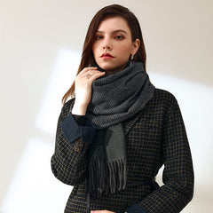Women's Thermal Shawl with Tassel Faux Cashmere Scarf