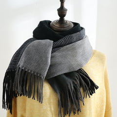 Women's Thermal Shawl with Tassel Faux Cashmere Scarf