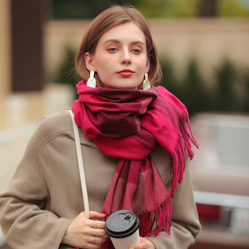 Thickened Warm Cashmere Scarf for Winter