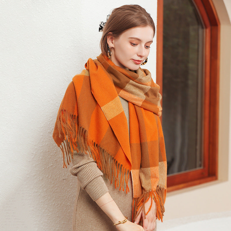 Thickened Warm Cashmere Scarf for Winter
