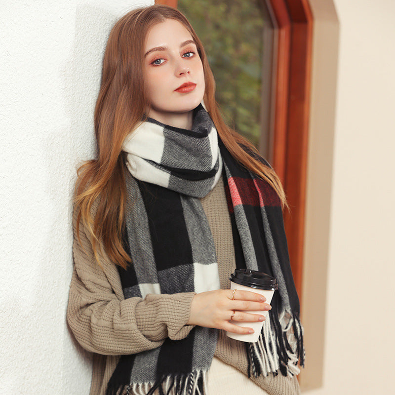 Thickened Warm Cashmere Scarf for Winter