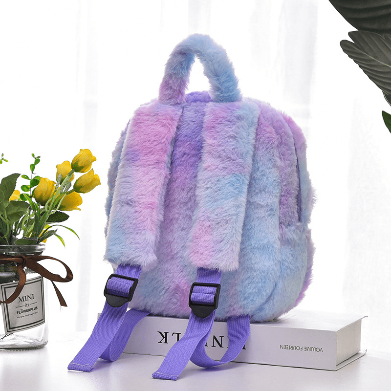 Kids Plush Unicorn Backpack Shoulder School Bag Messenger Bag Coin Purse Wallet