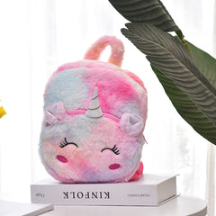 Kids Plush Unicorn Backpack Shoulder School Bag Messenger Bag Coin Purse Wallet