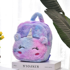 Kids Plush Unicorn Backpack Shoulder School Bag Messenger Bag Coin Purse Wallet