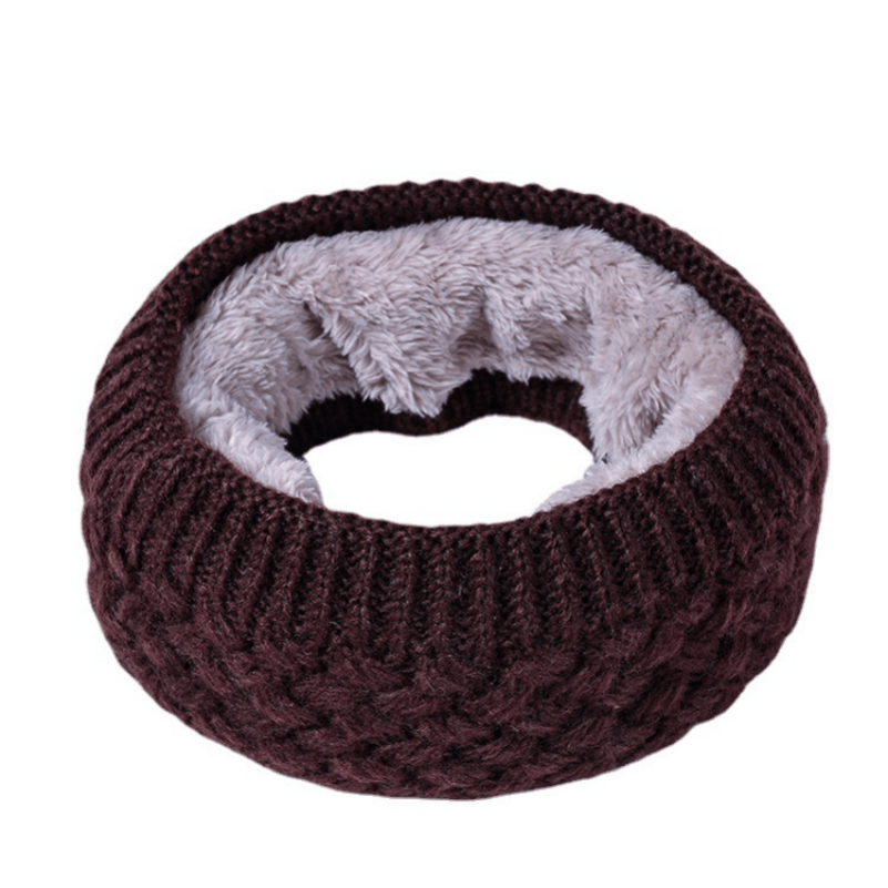 Winter Knitted Muffler For Men Woolen Velvet Thickened Neck Collar