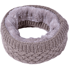Winter Knitted Muffler For Men Woolen Velvet Thickened Neck Collar