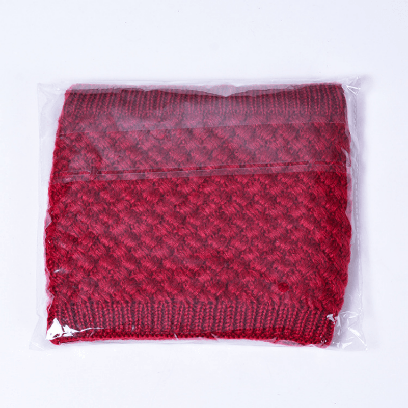 Winter Knitted Muffler For Men Woolen Velvet Thickened Neck Collar