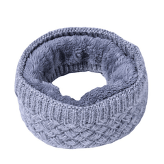 Winter Knitted Muffler For Men Woolen Velvet Thickened Neck Collar