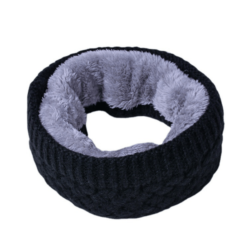 Winter Knitted Muffler For Men Woolen Velvet Thickened Neck Collar