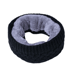Winter Knitted Muffler For Men Woolen Velvet Thickened Neck Collar