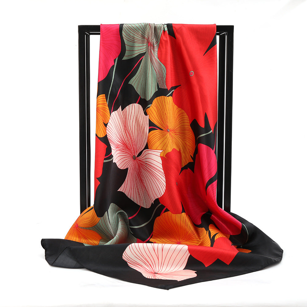 Silk Square Scarf Turban Ladies Accessories Sun Protection Shawl
