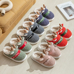 Men's Christmas Deer Warm Indoor Slippers