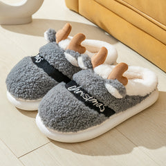 Men's Christmas Deer Warm Indoor Slippers