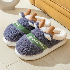 Men's Christmas Deer Warm Indoor Slippers