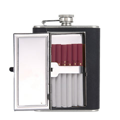 6oz Whiskey Pocket Alcohol Bottle Stainless Steel Cigarette Box Flask