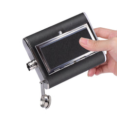 6oz Whiskey Pocket Alcohol Bottle Stainless Steel Cigarette Box Flask