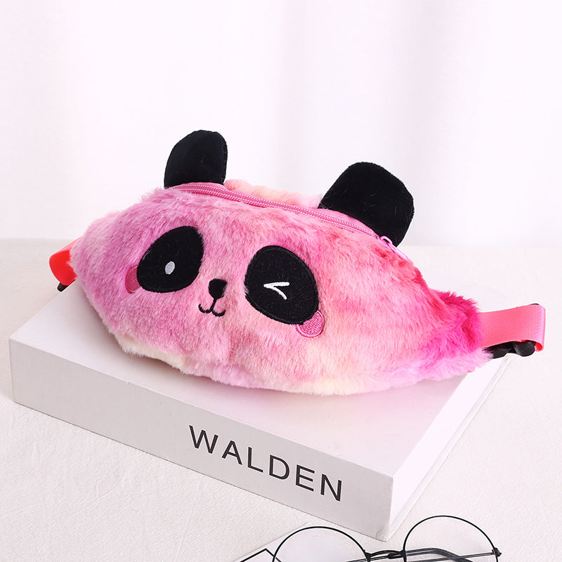 Kids Panda Cartoon Plush Shoulder Bag Messenger Bag