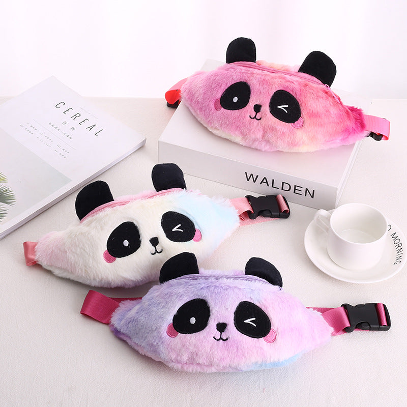 Kids Panda Cartoon Plush Shoulder Bag Messenger Bag
