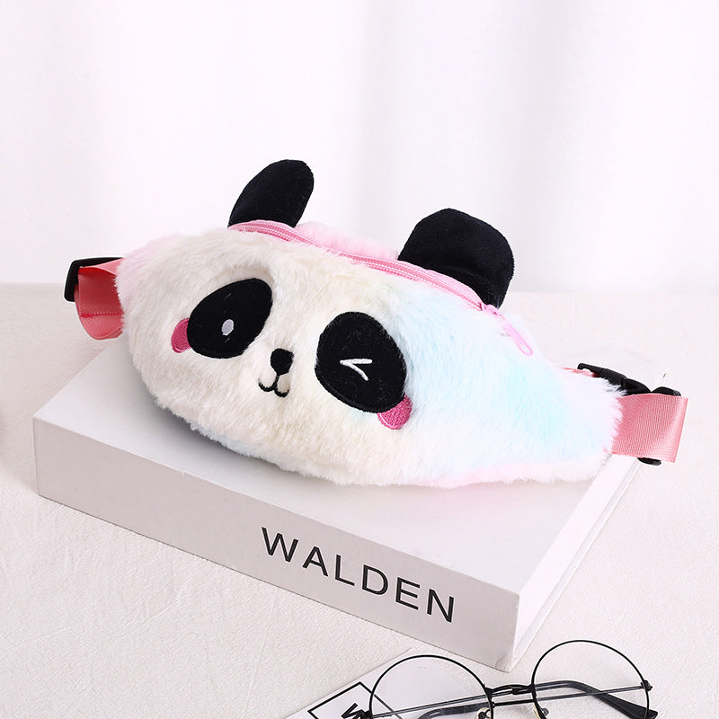 Kids Panda Cartoon Plush Shoulder Bag Messenger Bag