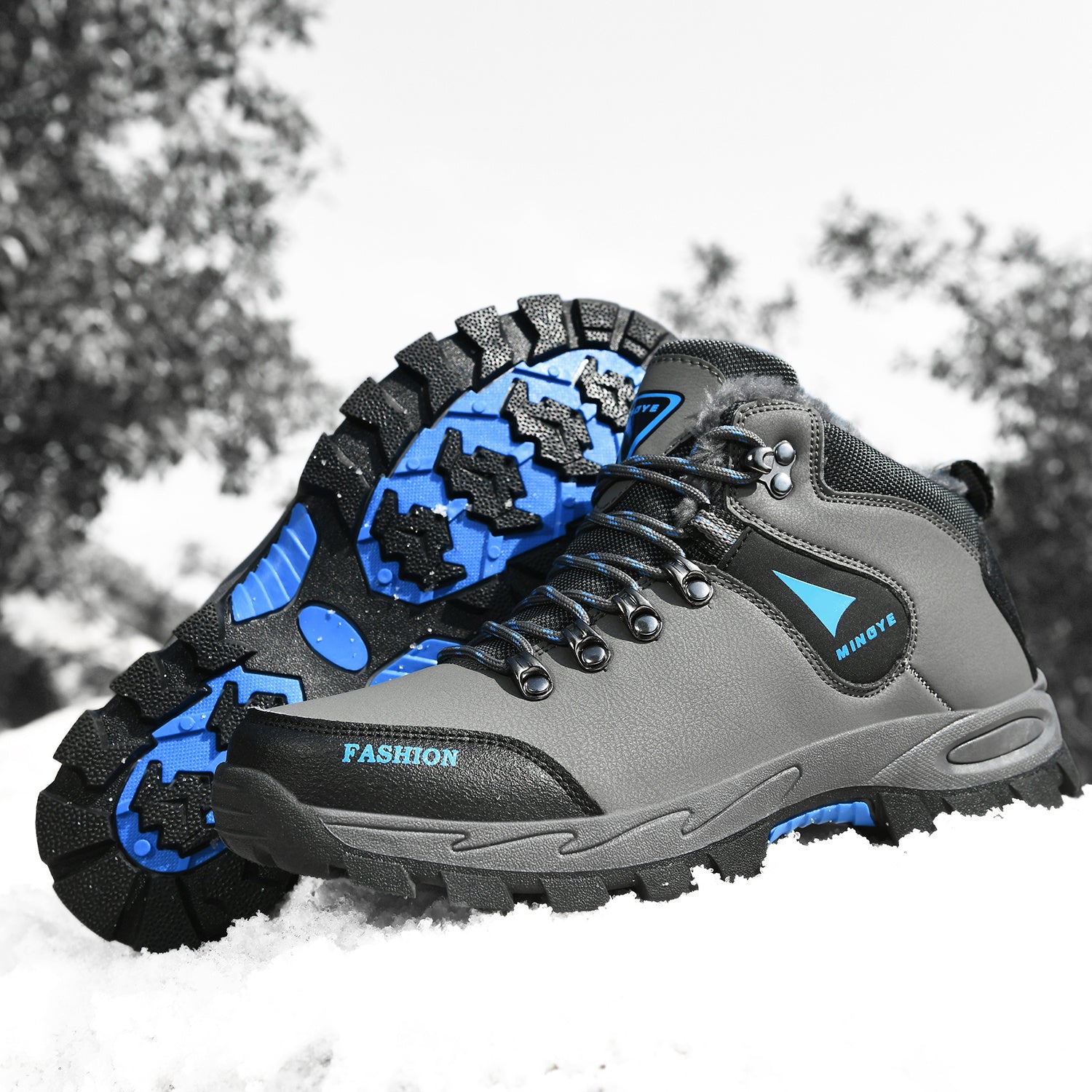 Men's Waterproof Snow Boots Non Slip Fleece Shoes