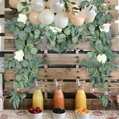 Eucalyptus Garland 28 Ft Silk Rose Vine Wedding Wall Decor