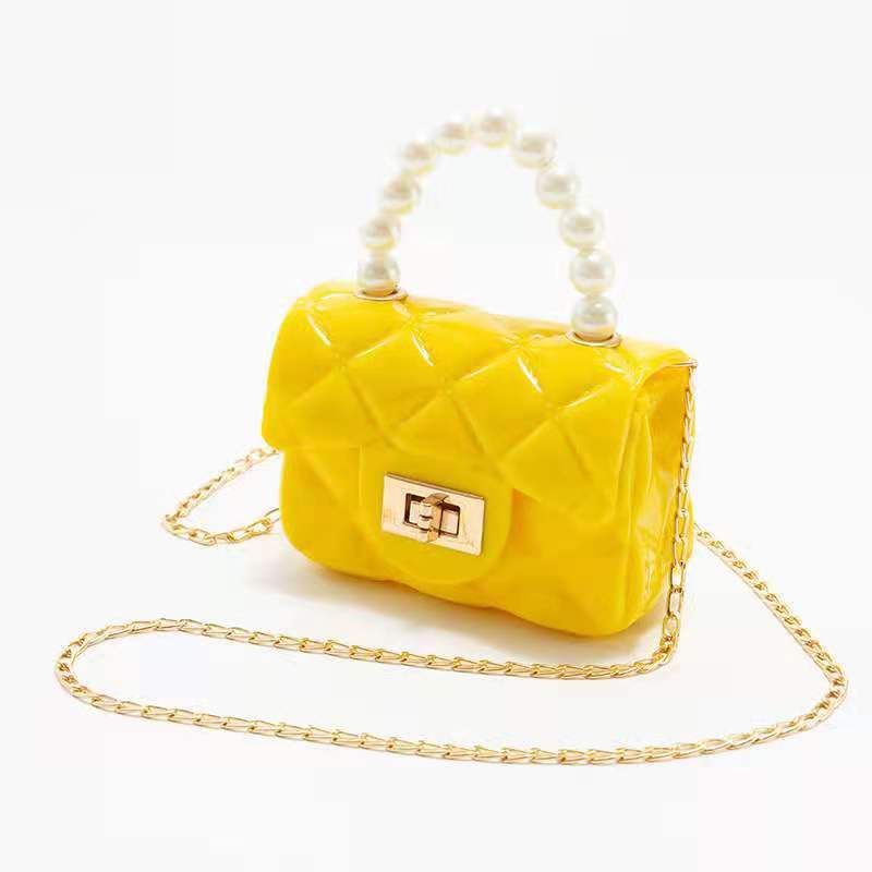 Girls Mini Handbag Crossbody Bag With Faux Pearl Handle