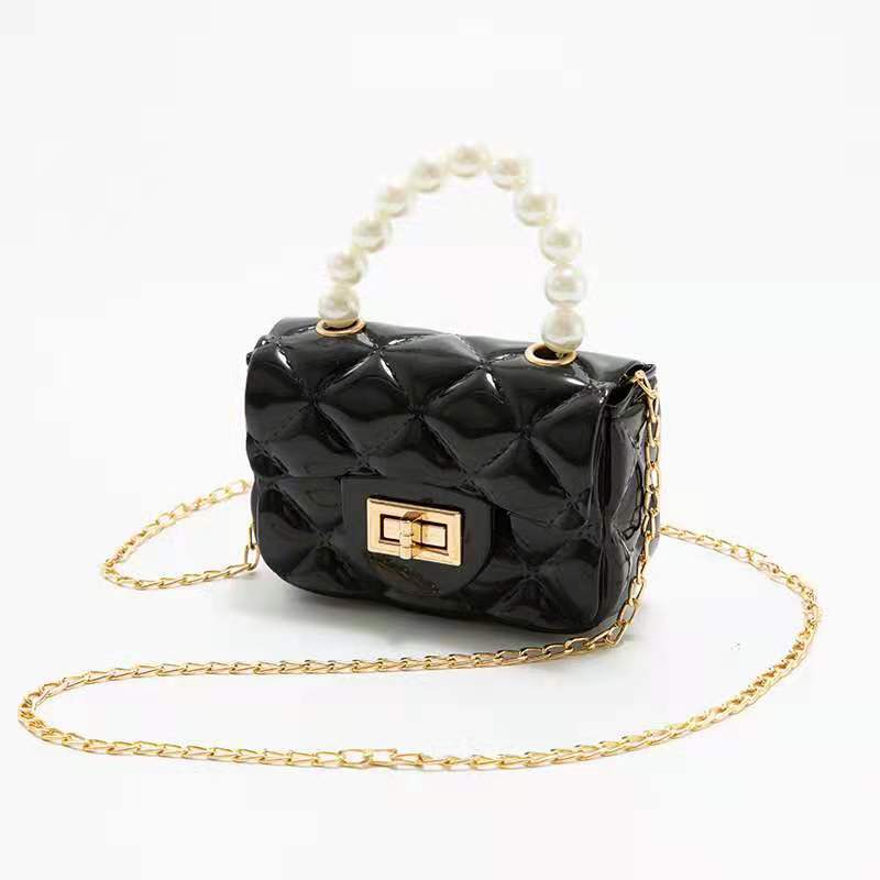 Girls Mini Handbag Crossbody Bag With Faux Pearl Handle