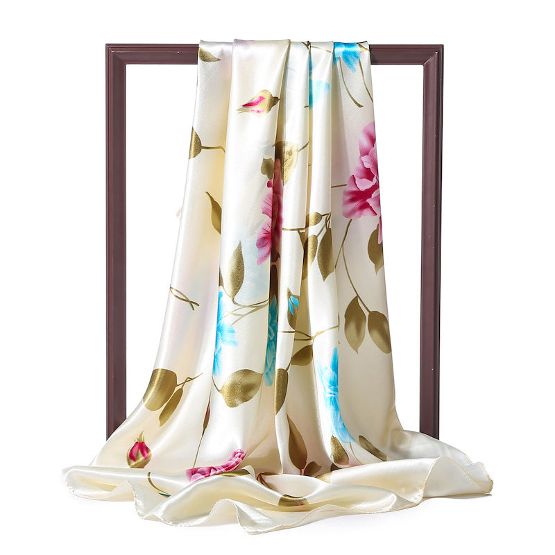 Silk Square Scarf Breathable Turban Ladies Accessories Sun Protection Shawl