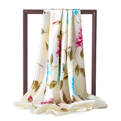 Silk Square Scarf Breathable Turban Ladies Accessories Sun Protection Shawl
