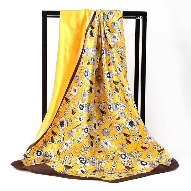 Silk Square Scarf Breathable Turban Ladies Accessories Sun Protection Shawl