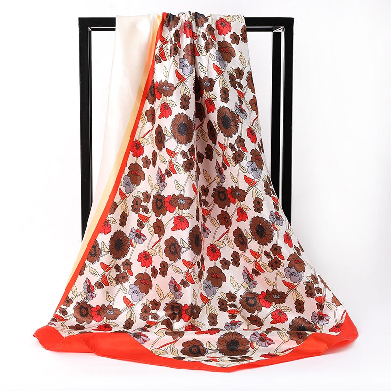 Silk Square Scarf Breathable Turban Ladies Accessories Sun Protection Shawl