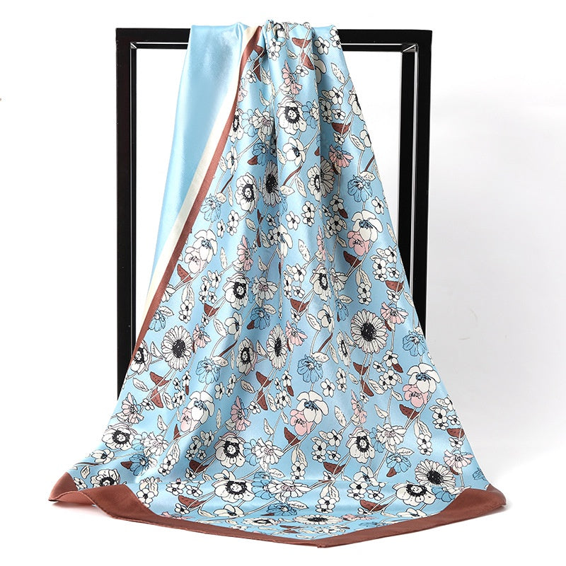 Silk Square Scarf Breathable Turban Ladies Accessories Sun Protection Shawl