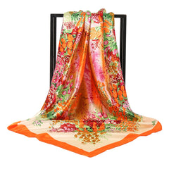 Silk Square Scarf Breathable Turban Ladies Accessories Sun Protection