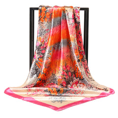 Silk Square Scarf Breathable Turban Ladies Accessories Sun Protection