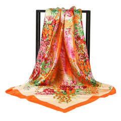 Silk Square Scarf Breathable Turban Ladies Accessories Sun Protection