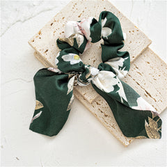 Boho Print Hair Scarf Scrunchies Chiffon Hair Ties Elastic Pack
